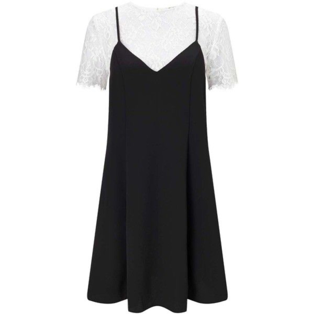 Miss Selfridge Black strappy slip dress Size 2